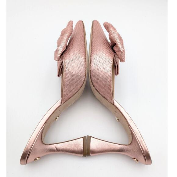 Dee Ocleppo Maldives Statin Bow Mule Pumps Women's Blush Size US9.5 EU40 - Picture 11 of 11